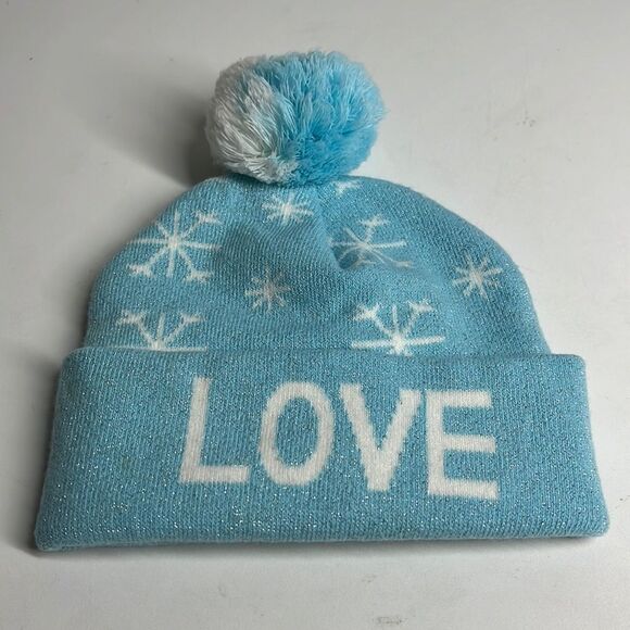 Girl’s Winter Blue Snowflake Hat - Picture 1 of 4